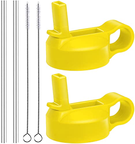 The Mass Wide Mouth Straw Lid Compatibility Most Sports Water Bottle (Kids Lemon)