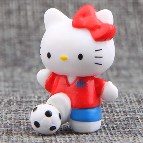 HYSTYLE 8 pcs Cute Animal Cat Characters Toys Kitty Figures Toy Set Mini Figure Collection Playset, Cake Topper, Plant, Automobile Decoration