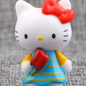 HYSTYLE 8 pcs Cute Animal Cat Characters Toys Kitty Figures Toy Set Mini Figure Collection Playset, Cake Topper, Plant, Automobile Decoration