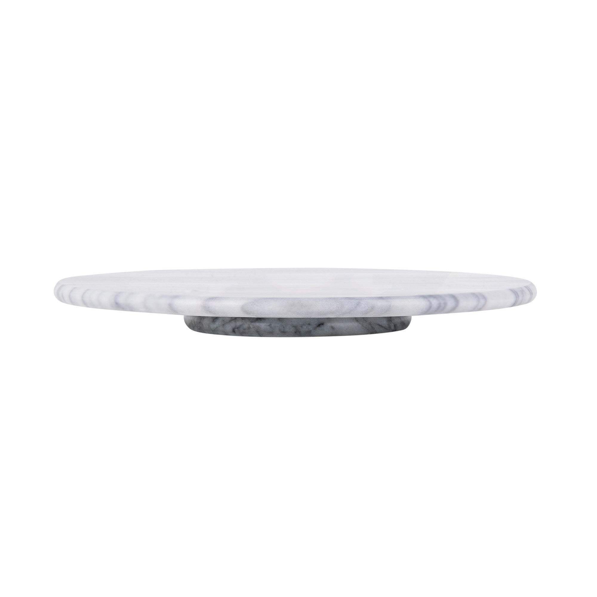 White Marble Lazy Susan 12 Inch Kitchen Turntable - Spice Organizer for Countertops and Cabinets
