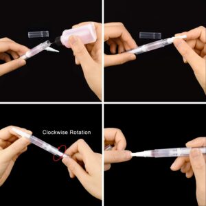 30Pack 3ML Transparent Twist Pens, Empty Nail Oil Pen Brush Cosmetic Lip Gloss Container Applicators