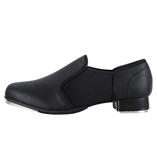 Linodes Unisex PU Leather Slip On Tap Shoe Dance Shoes for Women and Men's Dance Shoes-Black-8M