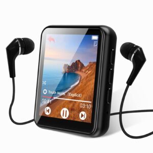 mp3 player bluetooth 5.3 touch screen music player portable mp3 player with speakers high fidelity lossless sound quality mp3 fm radio recording e-book mp3 player support (128gb)