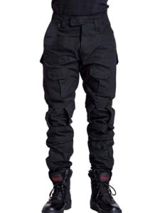 trgpsg men's hiking pants, ripstop camo cargo pants, multi-pocket casual work pants wg3f black 38