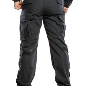 TRGPSG Men's Hiking Pants, Ripstop Camo Cargo Pants, Multi-Pocket Casual Work Pants WG3F Black 38