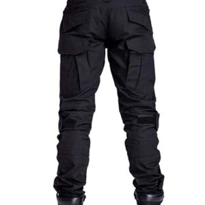 TRGPSG Men's Hiking Pants, Ripstop Camo Cargo Pants, Multi-Pocket Casual Work Pants WG3F Black 38