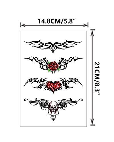 Flowers Butterfly Body Waist Waterproof Fake Temporary Tattoo Stickers Woman