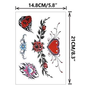 Flowers Butterfly Body Waist Waterproof Fake Temporary Tattoo Stickers Woman