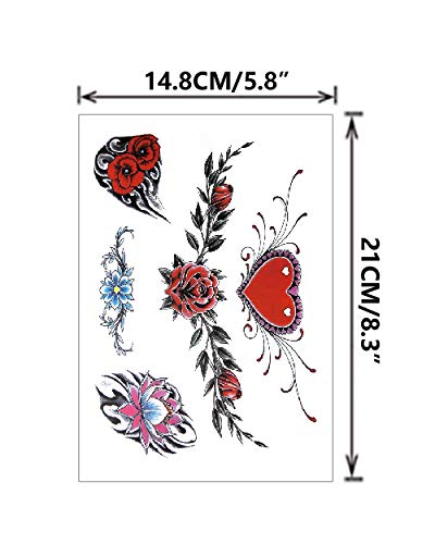 Flowers Butterfly Body Waist Waterproof Fake Temporary Tattoo Stickers Woman