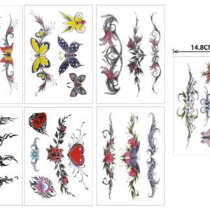 Flowers Butterfly Body Waist Waterproof Fake Temporary Tattoo Stickers Woman