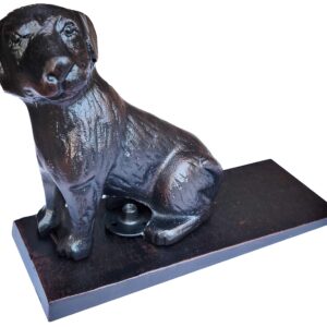 LuLu Decor, Cast Iron Dog Door Stopper, Doorstops Weight 6 Lbs (Black)