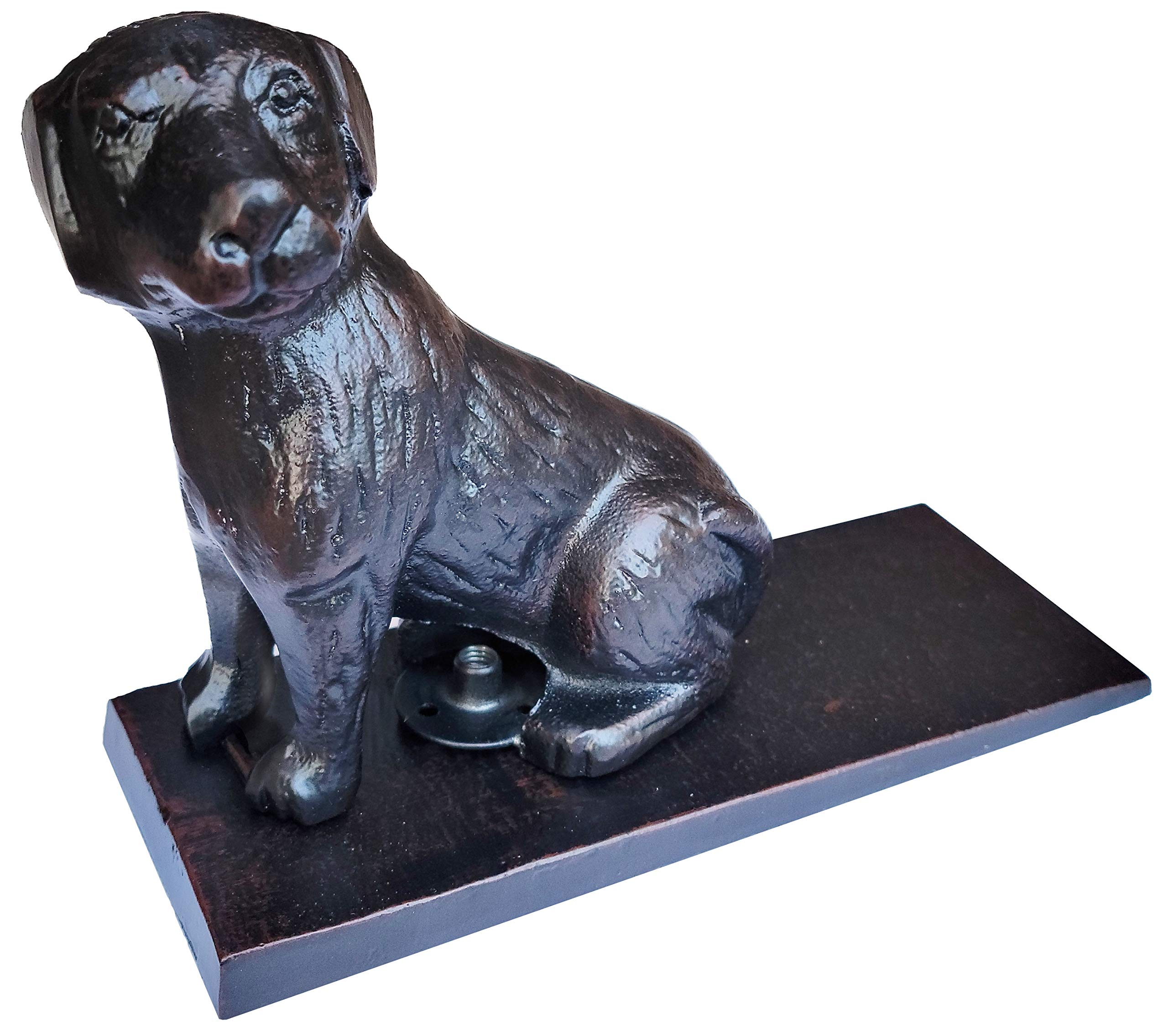 LuLu Decor, Cast Iron Dog Door Stopper, Doorstops Weight 6 Lbs (Black)