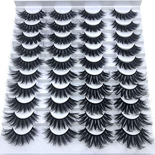 HBZGTLAD 20 pairs 3D Mink Lashes Natural False Eyelashes Dramatic Volume Fake Lashes Makeup Eyelash Extension Silk Eyelashes(F082)