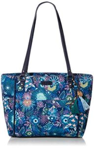 sakroots womens bag in eco-twill, large & roomy with zip closure, sustainable durable design, lining made fro tote, royal blue seascape, one size us