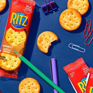 RITZ Peanut Butter Sandwich Cracker Snacks and Cheese Sandwich Crackers, Snack Crackers Variety Pack, 32 Snack Packs (6 Crackers Per Pack)