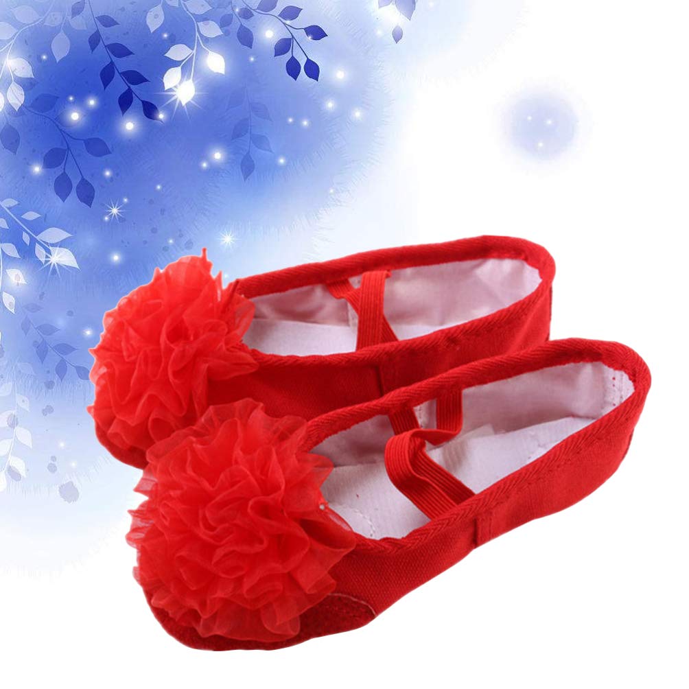 1 Pair Dance Shoes Ugs for Women Slippers Flat Dress Shoes for Women Ballet Shoes Womans Slippers Flat Dress Shoes Flat Shoes for Women Girl Set Red Child