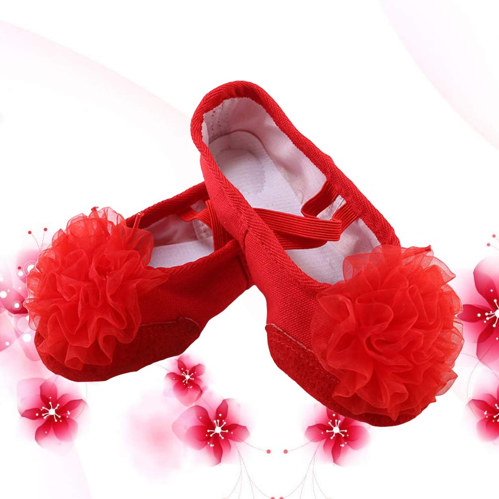 1 Pair Dance Shoes Ugs for Women Slippers Flat Dress Shoes for Women Ballet Shoes Womans Slippers Flat Dress Shoes Flat Shoes for Women Girl Set Red Child