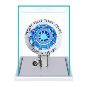 new version 1:1 iron man arc reactor mk2, with led light,touch sensitive, no remote control required,totally easy assembly，usb charge (with display case)