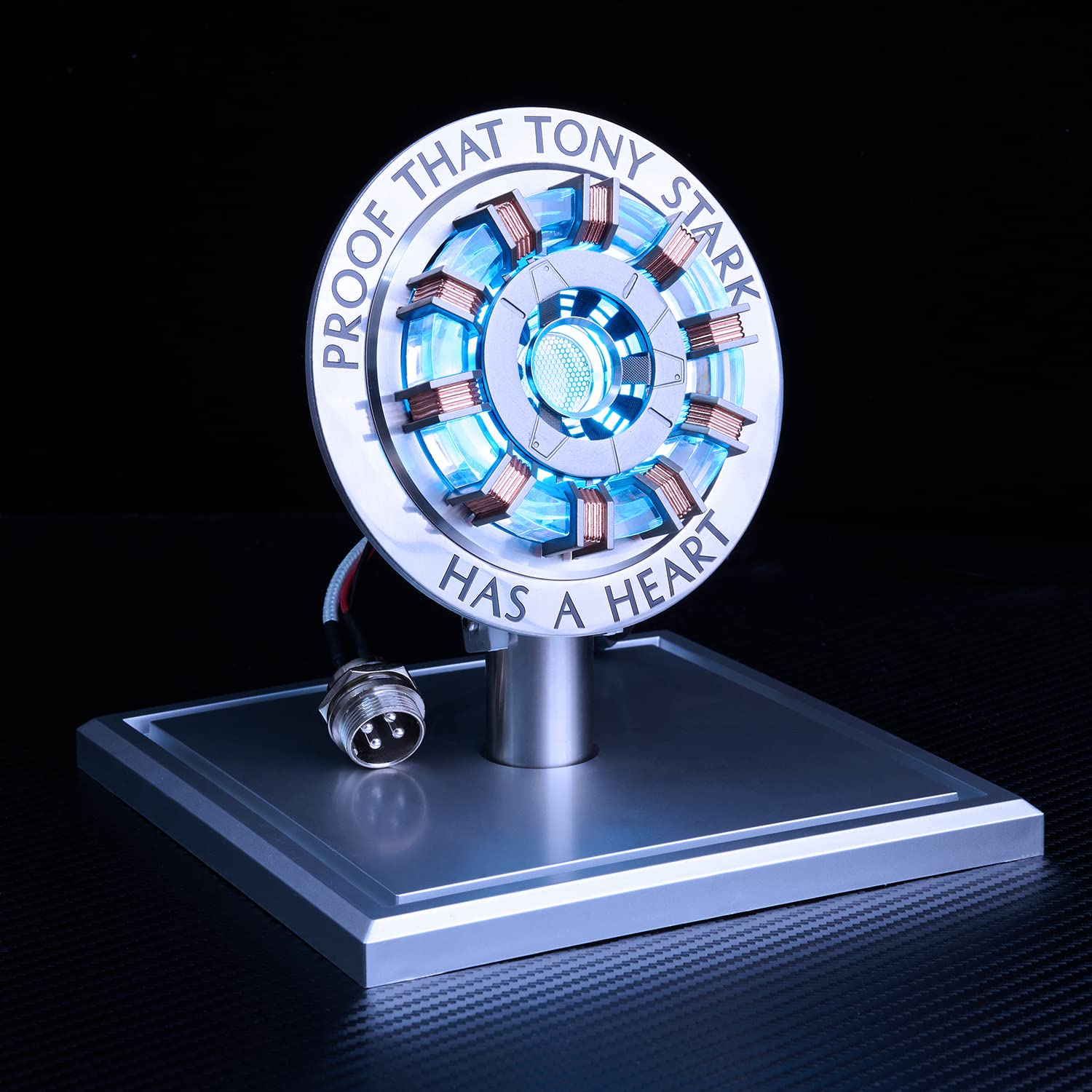 New Version 1:1 Iron Man Arc Reactor MK2, with LED Light,Touch Sensitive, No Remote Control Required,Totally Easy Assembly，USB Charge (with Display Case)