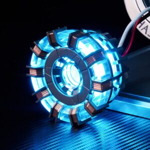 New Version 1:1 Iron Man Arc Reactor MK2, with LED Light,Touch Sensitive, No Remote Control Required,Totally Easy Assembly，USB Charge (with Display Case)