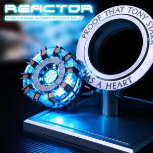 New Version 1:1 Iron Man Arc Reactor MK2, with LED Light,Touch Sensitive, No Remote Control Required,Totally Easy Assembly，USB Charge (with Display Case)