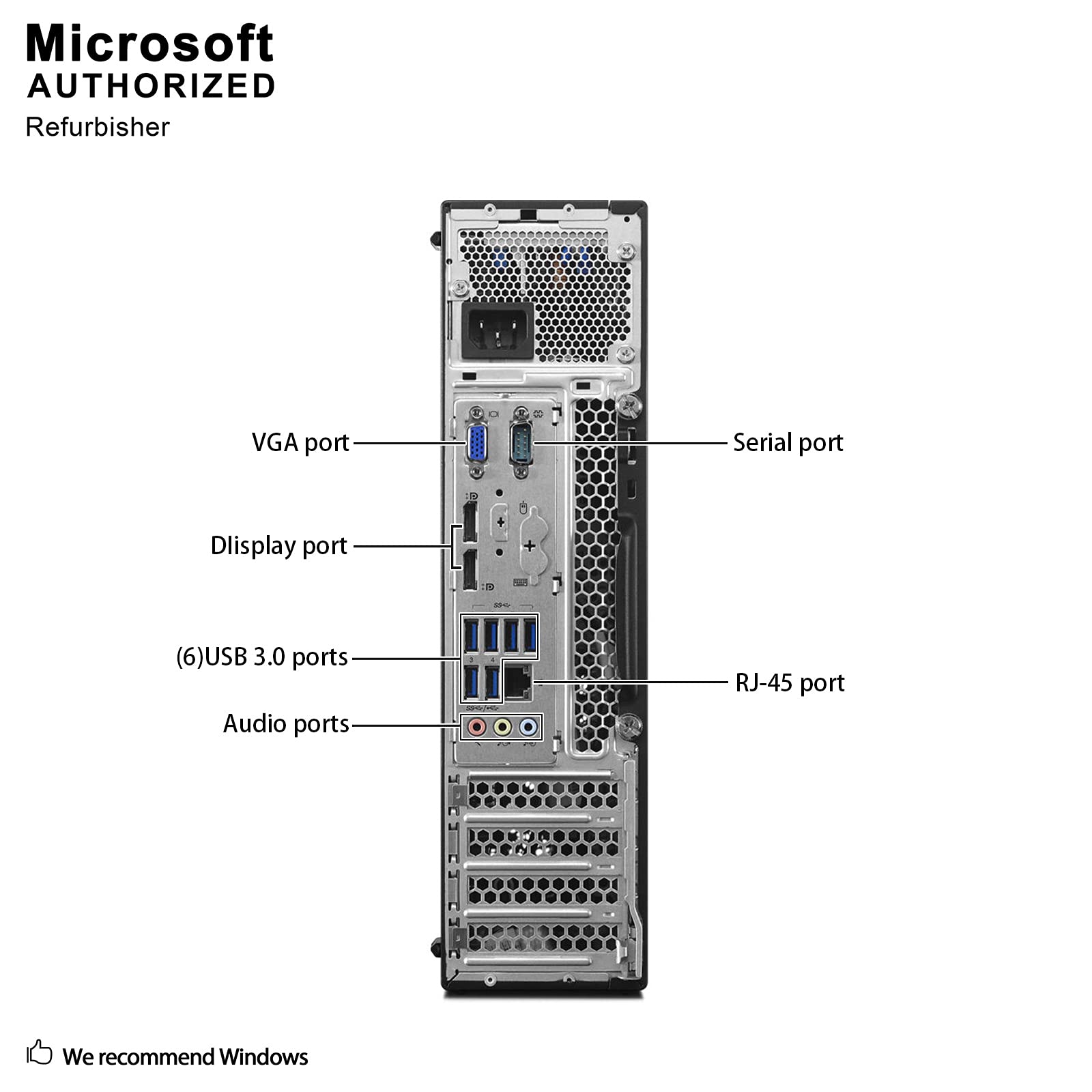 Lenovo ThinkCentre M900 Small Form Factor PC, Intel Quad Core i5-6500 up to 3.6GHz, 8G DDR4, 500G, WiFi, BT 4.0, DVD, Windows 10 64-Multi-Language Support English/Spanish/French (Renewed)