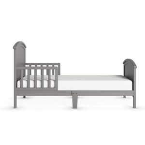 Child Craft Hampton Arch Top Toddler Bed for Kids with Guard Rails, Low to Ground Design, Made of Pinewood, Featuring Clean Lines to Match Any Décor (Cool Gray)