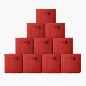 rack furniture 10" fabric storage bin (pack of 10) (red)