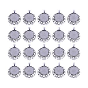 milisten round tray vintage jewelry pendant base base 100pcs pendant trays kit star bezel trays pendant settings for diy crafting photo jewelry making 25mm blank pendant trays metal tray glass set