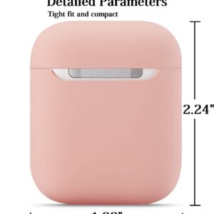 Airpods Case No Keychain,AirPods Case Cover,Full Protective Silicone AirPods Accessories Skin Cover,Compatible with Airpods 1 & 2 Case,Front LED Visible,Supports Wireless Charging(Pink)