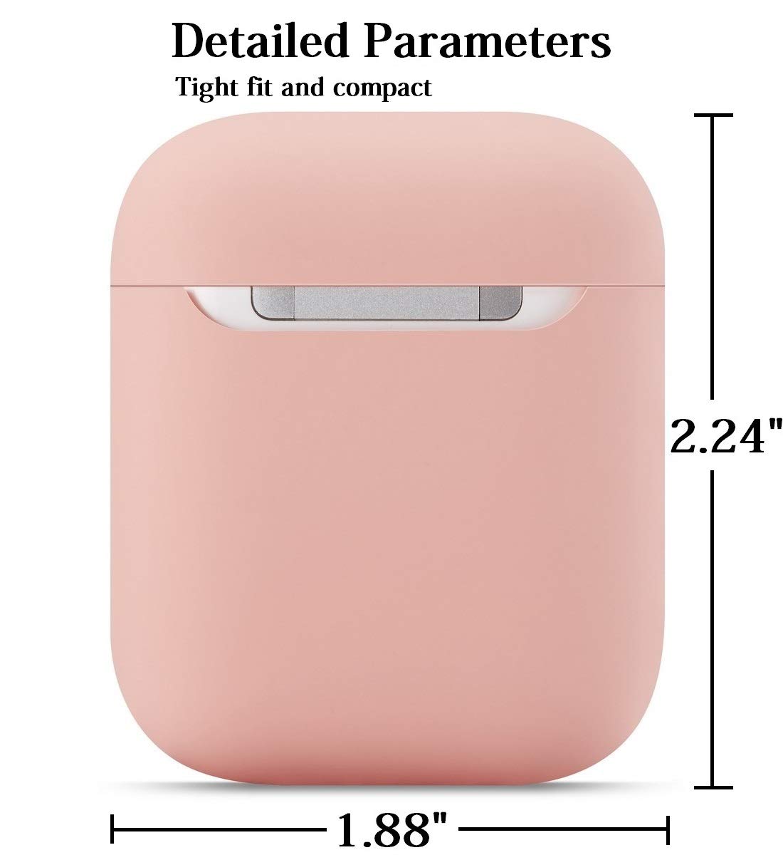 Airpods Case No Keychain,AirPods Case Cover,Full Protective Silicone AirPods Accessories Skin Cover,Compatible with Airpods 1 & 2 Case,Front LED Visible,Supports Wireless Charging(Pink)