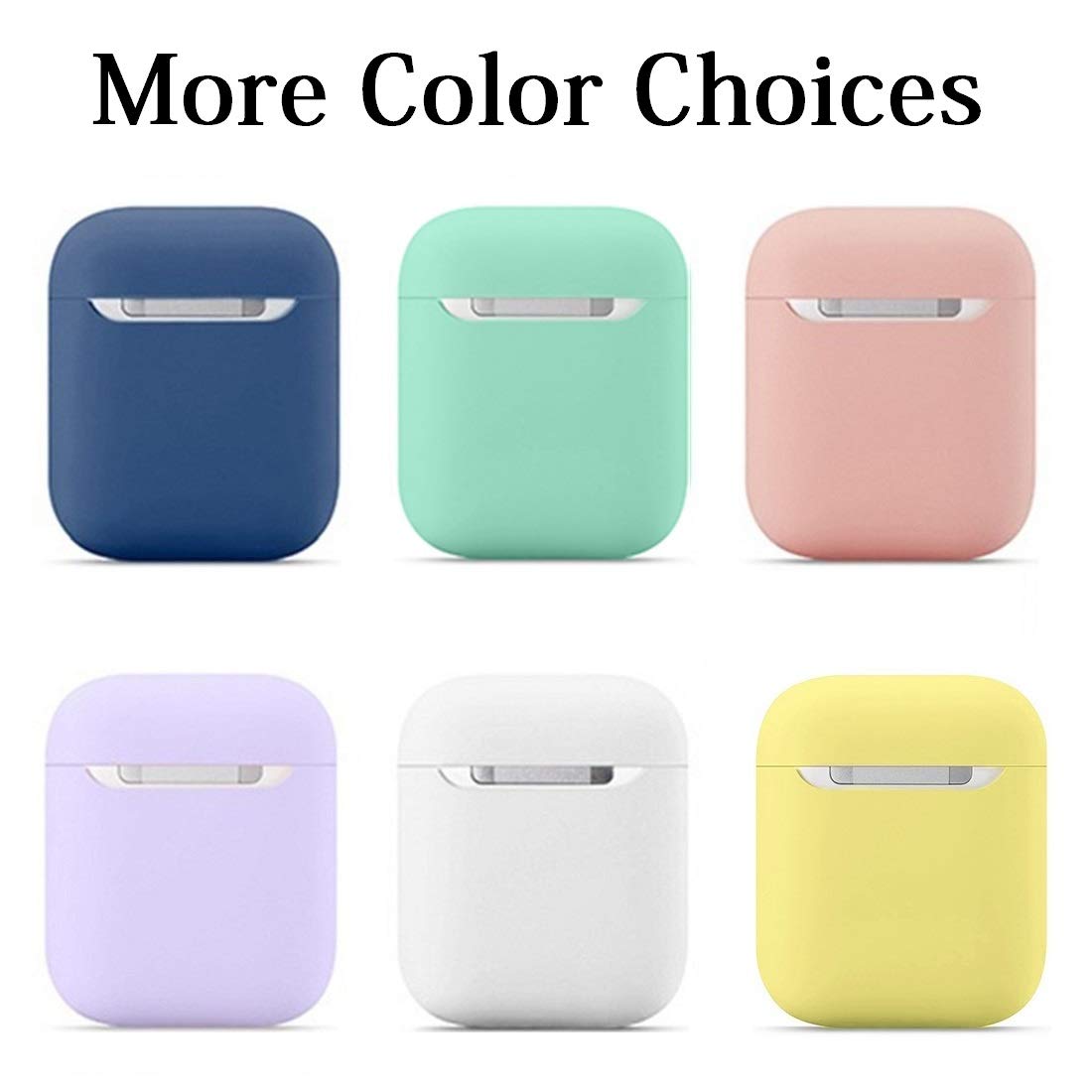 Airpods Case No Keychain,AirPods Case Cover,Full Protective Silicone AirPods Accessories Skin Cover,Compatible with Airpods 1 & 2 Case,Front LED Visible,Supports Wireless Charging(Pink)