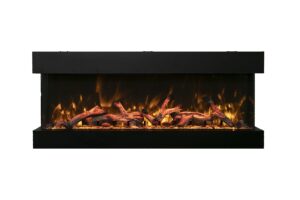 88-tru-view-xl xt - 3 sided electric fireplace 88 inch, 3-sided glass fireplace heater w/remote control & 8h timer, thermostat, black, adjustable brightness, realistic flame effects