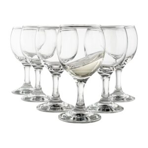 vikko 5.5-oz small wine glasses, beautiful round dessert wine glasses, set of wine glasses, durable stemmed wine glasses, dishwasher safe thick wine glasses, white wine glasses set of 6