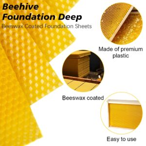 Yellow Beehive Wax Coated Foundation Sheet,Waxed Foundation Sheet, 8-1/2-Inch Deep Foundation