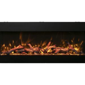 60-TRU-View-XL XT - 3 Sided Electric Fireplace 60 Inch, 3-Sided Glass Fireplace Heater w/Remote Control & 8H Timer, Thermostat, Black, Adjustable Brightness, Realistic Flame Effects