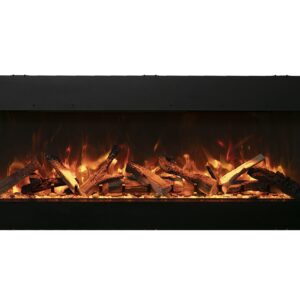 60-TRU-View-XL XT - 3 Sided Electric Fireplace 60 Inch, 3-Sided Glass Fireplace Heater w/Remote Control & 8H Timer, Thermostat, Black, Adjustable Brightness, Realistic Flame Effects