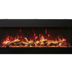 60-TRU-View-XL XT - 3 Sided Electric Fireplace 60 Inch, 3-Sided Glass Fireplace Heater w/Remote Control & 8H Timer, Thermostat, Black, Adjustable Brightness, Realistic Flame Effects