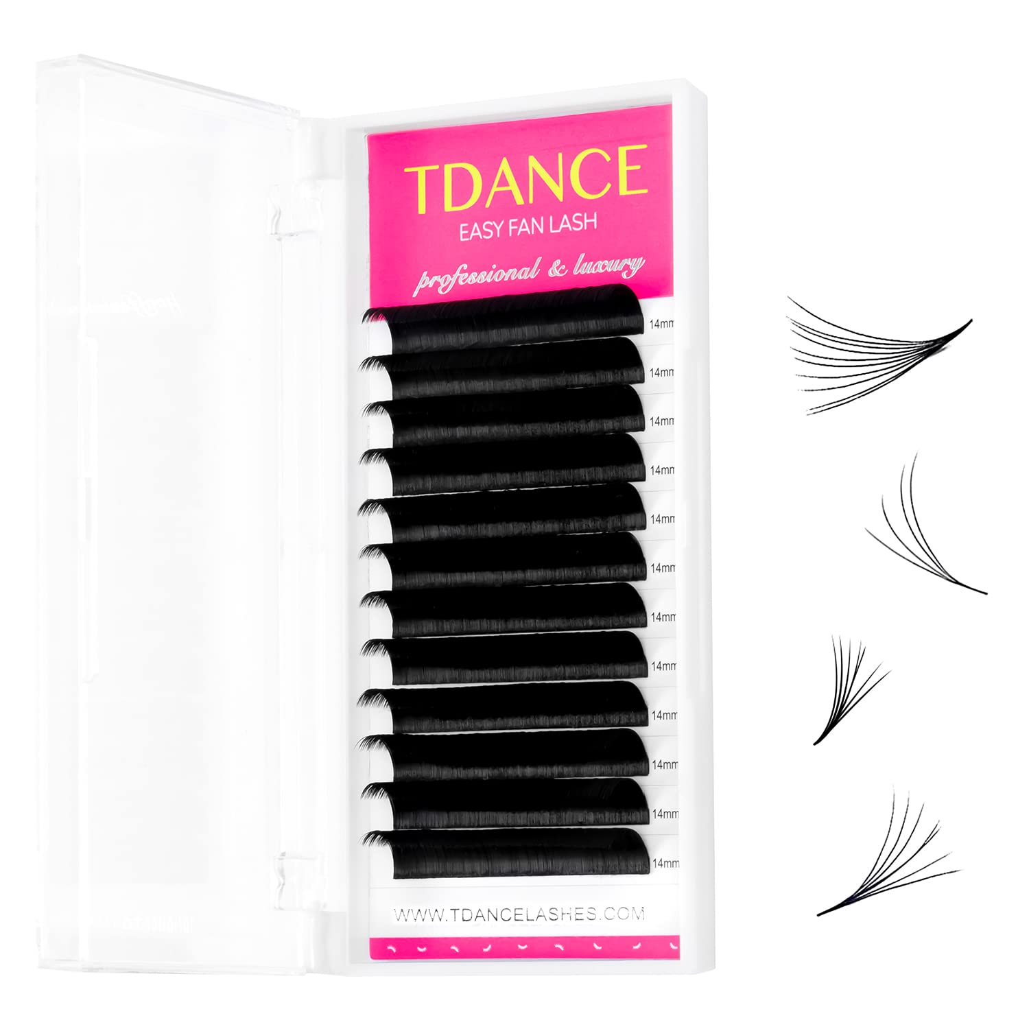 TDANCE Eyelash Extension Supplies Rapid Blooming Volume Eyelash Extensions Thickness 0.05 CC Curl 10mm Easy Fan Volume Lashes Self Fanning Individual Eyelashes Extension (CC-0.05,10mm)