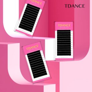 TDANCE Easy Fan Lash Extension Rapid Blooming Volume Eyelash Extensions C CC D DD J B L Curl 0.03-0.12mm Thickness Easy Fan Volume Lashes Self Fanning Eyelashes Extension (CC-0.05,8-15mm)