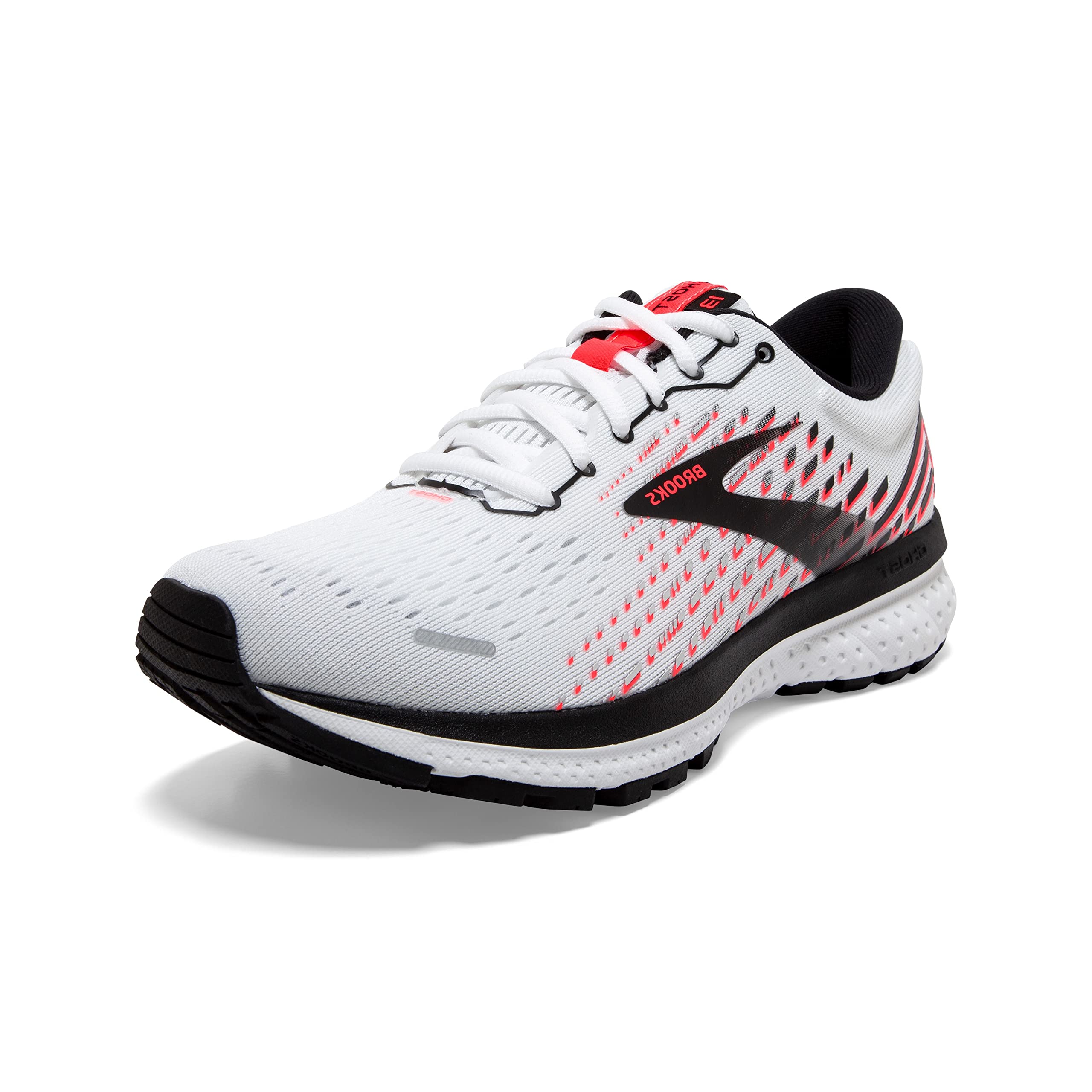 Brooks Women's Ghost 13 Running Shoe - White/Pink/Black - 11.5 Medium