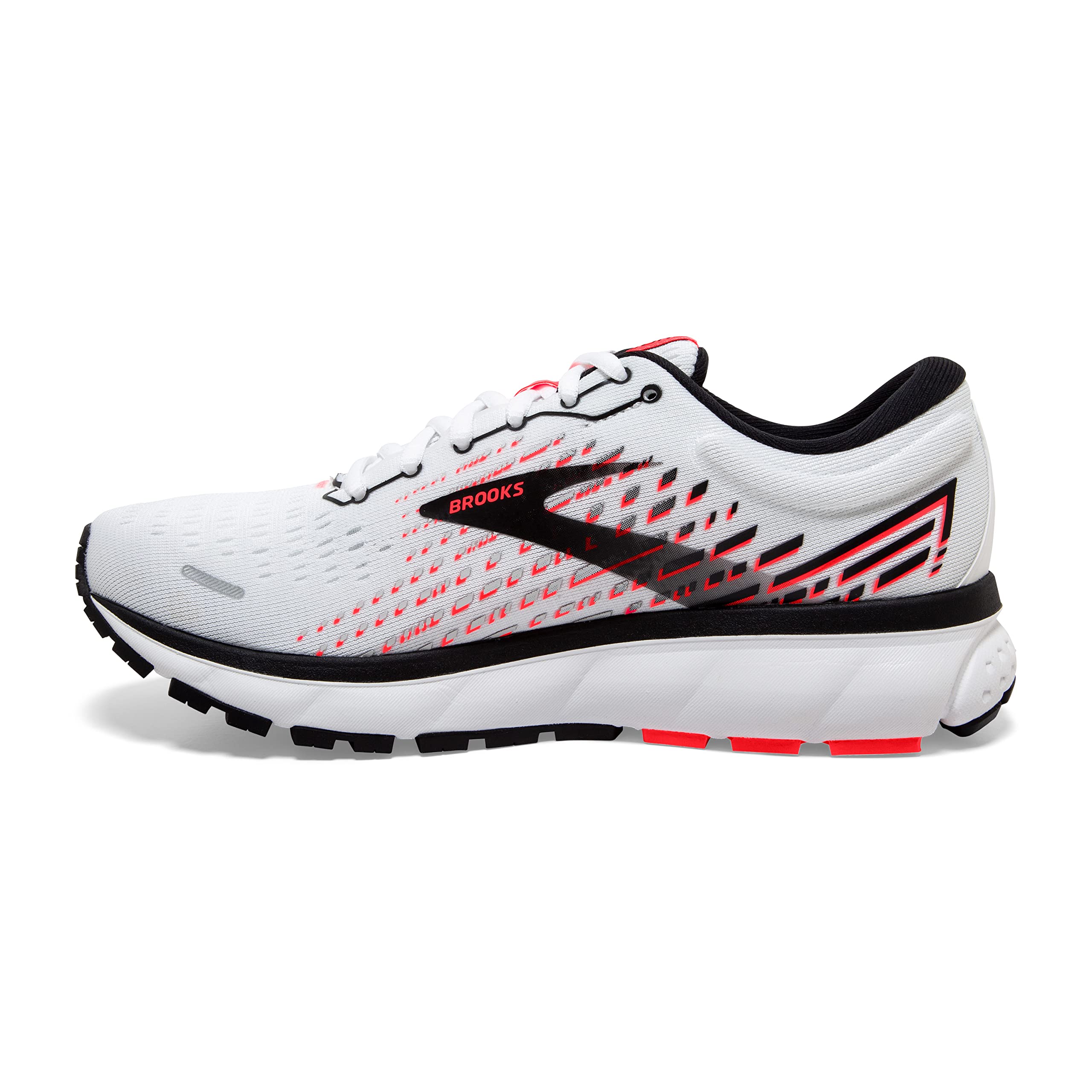 Brooks Women's Ghost 13 Running Shoe - White/Pink/Black - 11.5 Medium