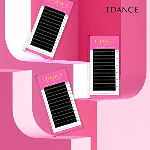 TDANCE Eyelash Extension Supplies Rapid Blooming Volume Eyelash Extensions Thickness 0.07 CC Curl Mix 8-15mm Easy Fan Volume Lashes Self Fanning Individual Eyelashes Extension (CC-0.07,8-15mm)