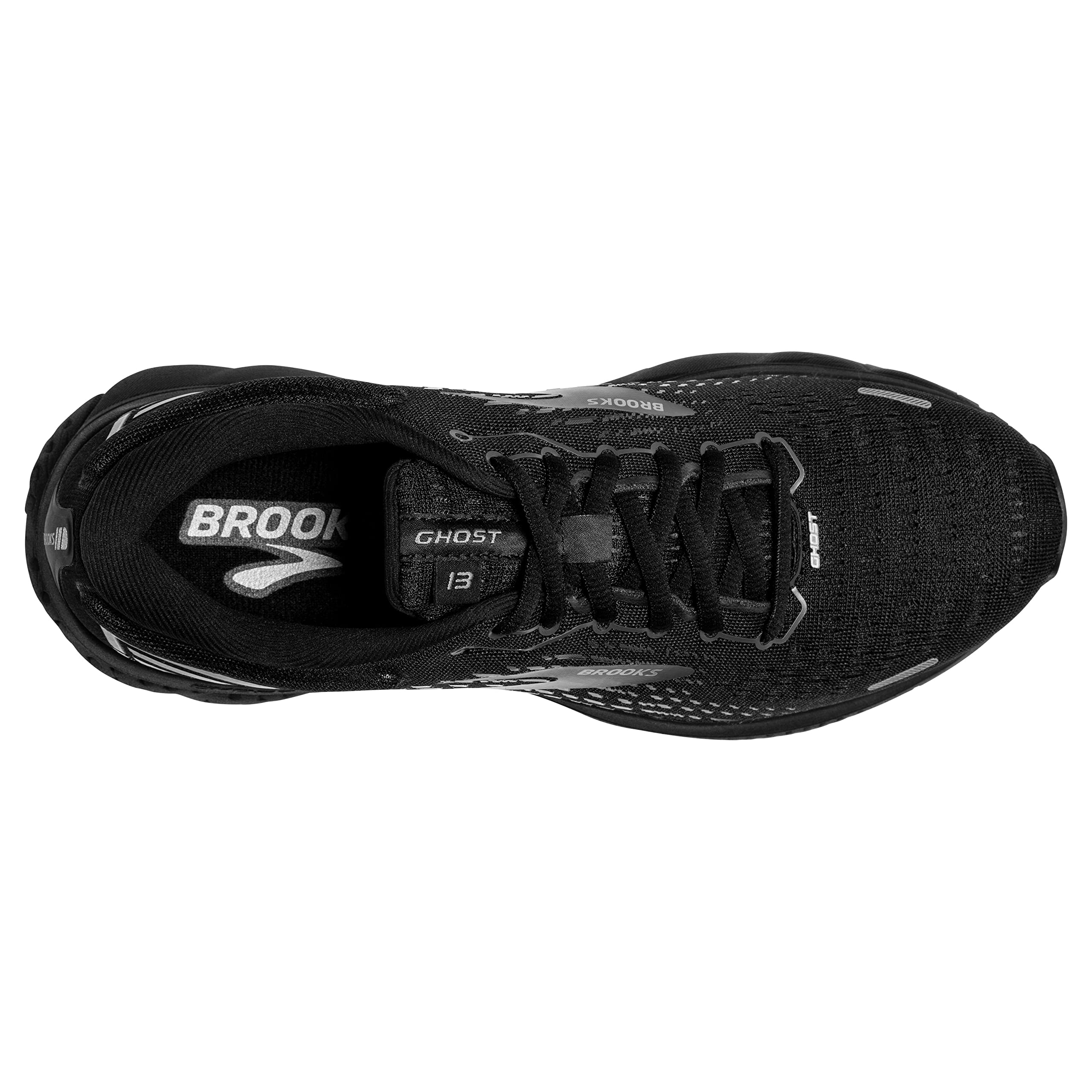Brooks Women's Ghost 13 Running Shoe - Black/Black - 10.5 Narrow