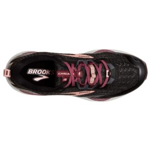 Brooks Women's Cascadia 15 Trail Running Shoe - Black/Ebony/Coral Cloud - 5 Medium