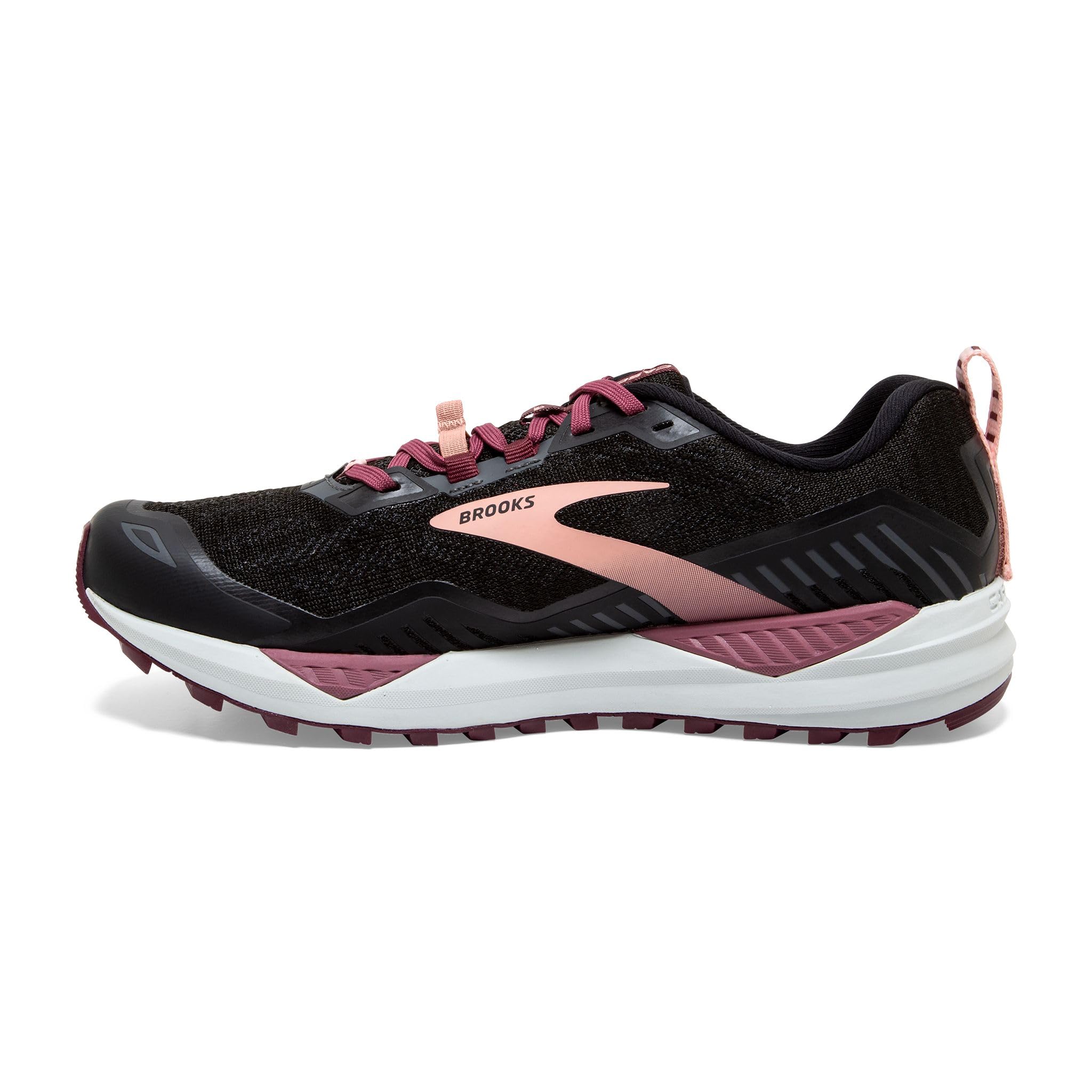 Brooks Women's Cascadia 15 Trail Running Shoe - Black/Ebony/Coral Cloud - 5 Medium