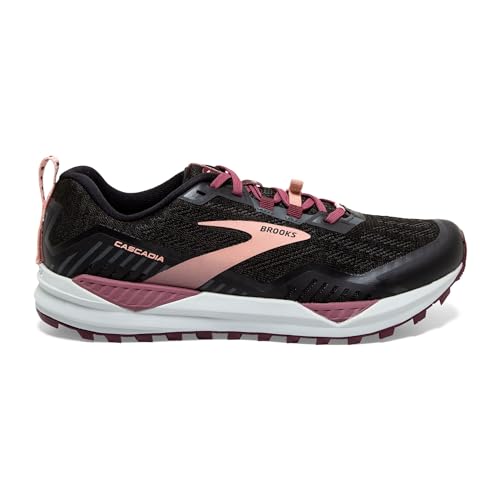 Brooks Women's Cascadia 15 Trail Running Shoe - Black/Ebony/Coral Cloud - 5.5 Medium