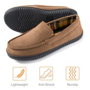 RockDove Men's Alexander Flannel Lined Loafer Slipper, Size 11 US Men, Coffee