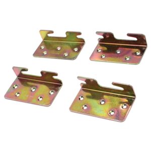 geesatis bed accessories wood bed rail bracket 4 pcs bed rail hooks plates beds frame bracket, bed rail fittings, double hook slot hardware, with mounting screws, 3.6" x 2"