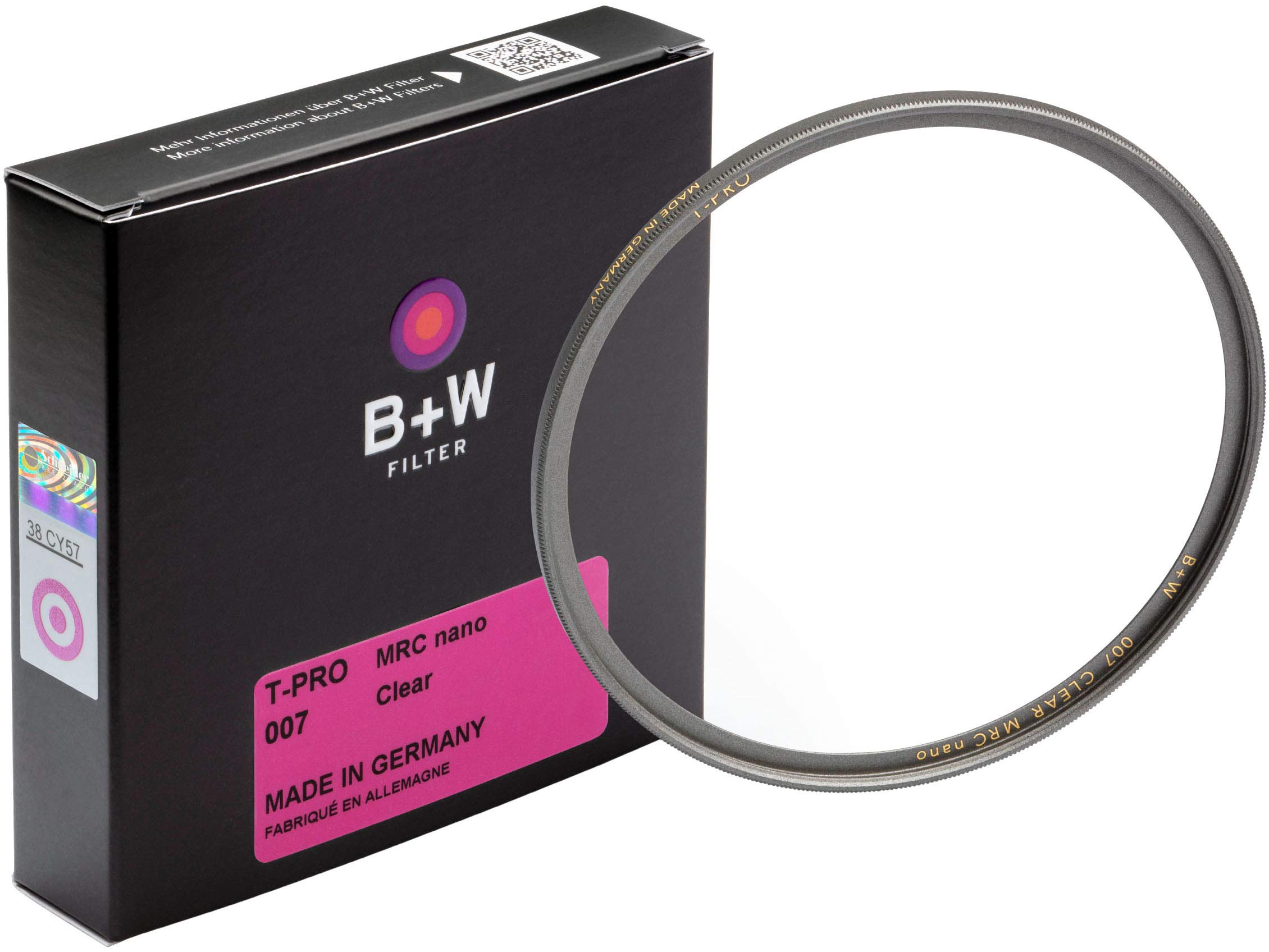 B + W Clear Protection Filter for Camera Lens – Ultra Slim Titan Mount (T-PRO), 007, HTC, 16 Layers Multi-Resistant and Nano Coating, Photography Filter, 82 mm